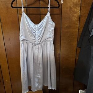 Elegant Light Gray Spaghetti Strap Dress